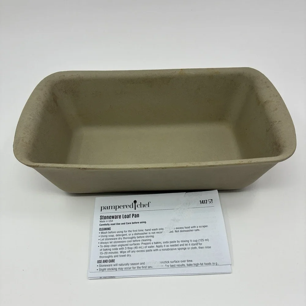 Pampered Chef Stoneware Loaf Meatloaf Baking Bread Pan #1417 Family Heritage